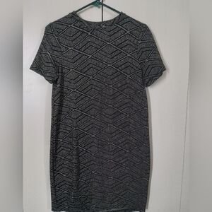 ZARA Elegant Black and White Geometric Dress